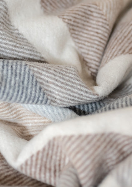 Recycled Wool Blanket in Neutral Stripe