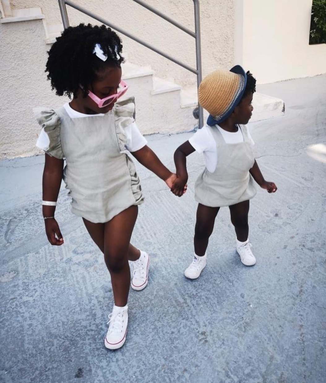 Lillie Romper - Natural Linen