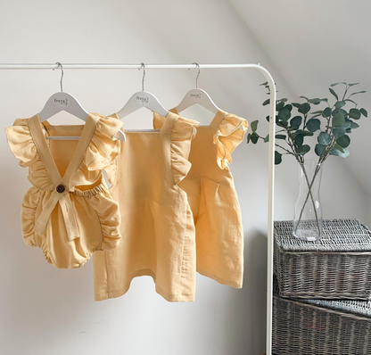 Celine Dress - Lemon Linen
