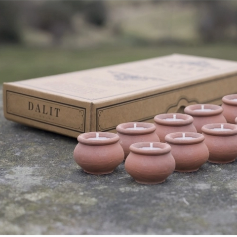 10 terracotta Rahul tea light candles