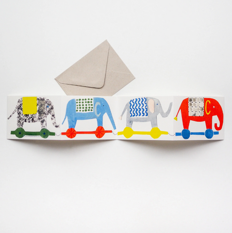 Elephants Fold-Out Card