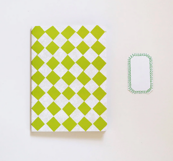 A5 Lime Green Chequered Sketch/Notebook