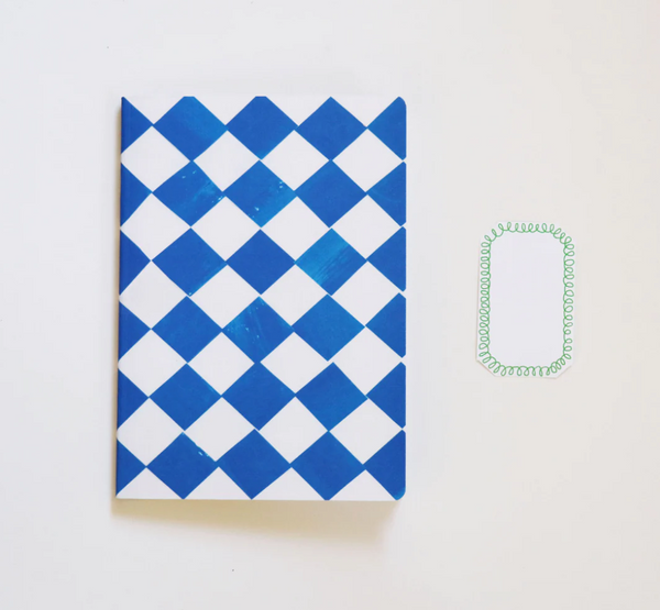 A5 Blue and White Chequered Sketch/Notebook