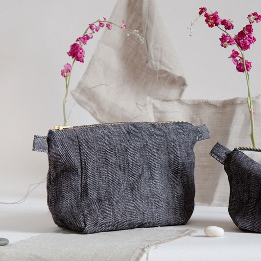 Large Wash Bag - Herringbone