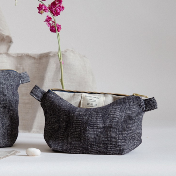 Small Wash Bag - Herringbone