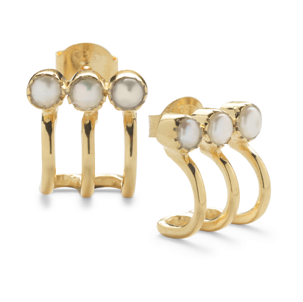 Vimla Pearl Earrings - Gold