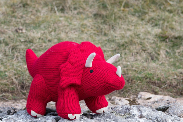 Triceratops Knitted Dinosaur Cuddly Toy