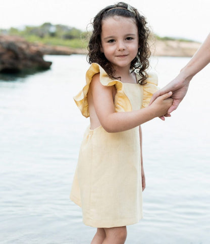 Celine Dress - Lemon Linen