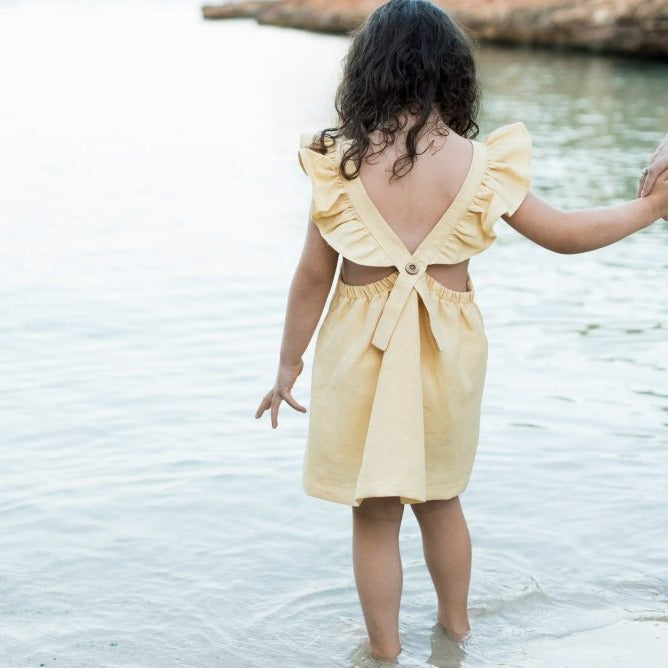Celine Dress - Lemon Linen