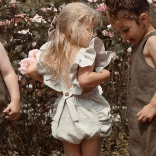 Lillie Romper - Natural Linen